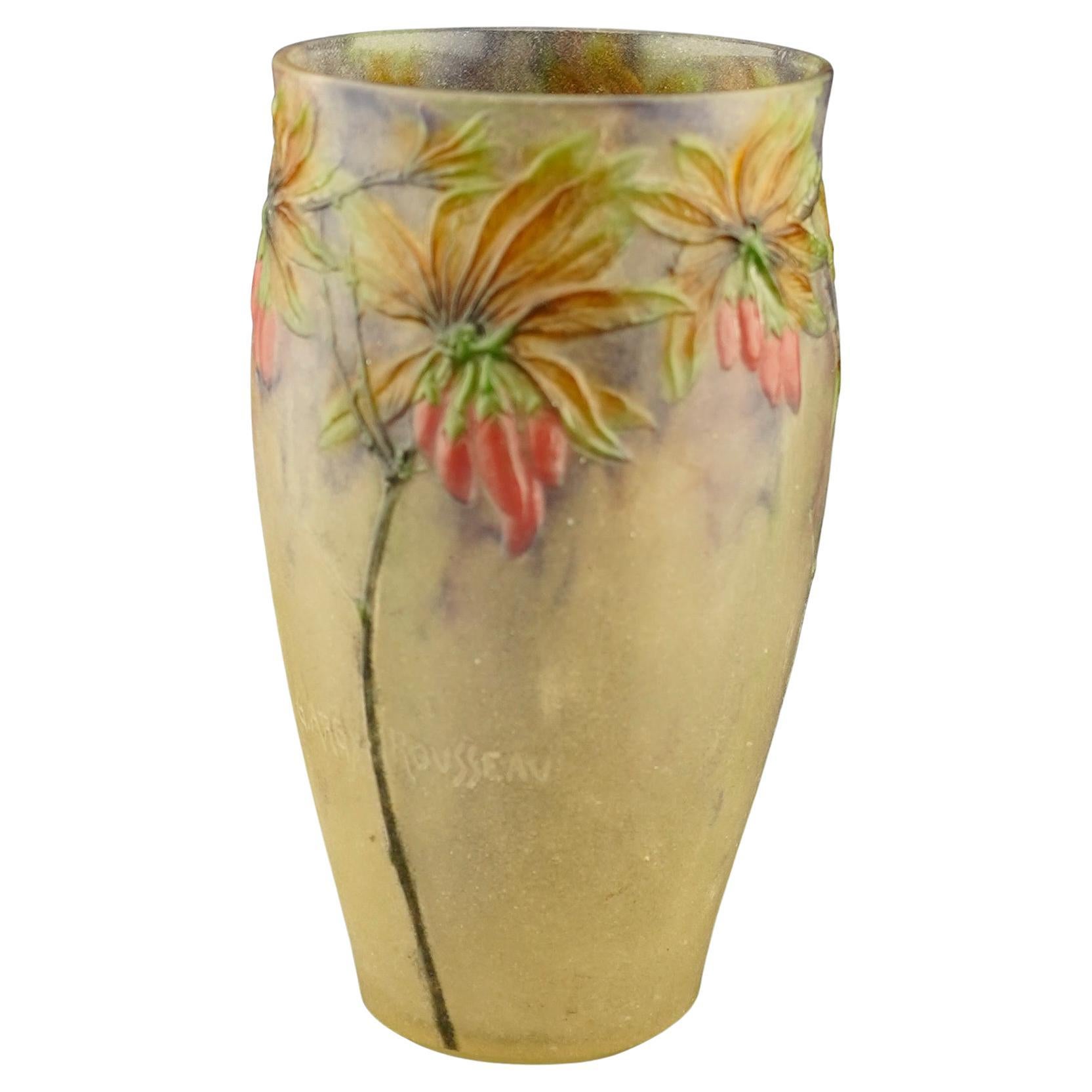 Gabriel Argy-Rousseau Pate de Verre Vase Pepper Plant Art Deco