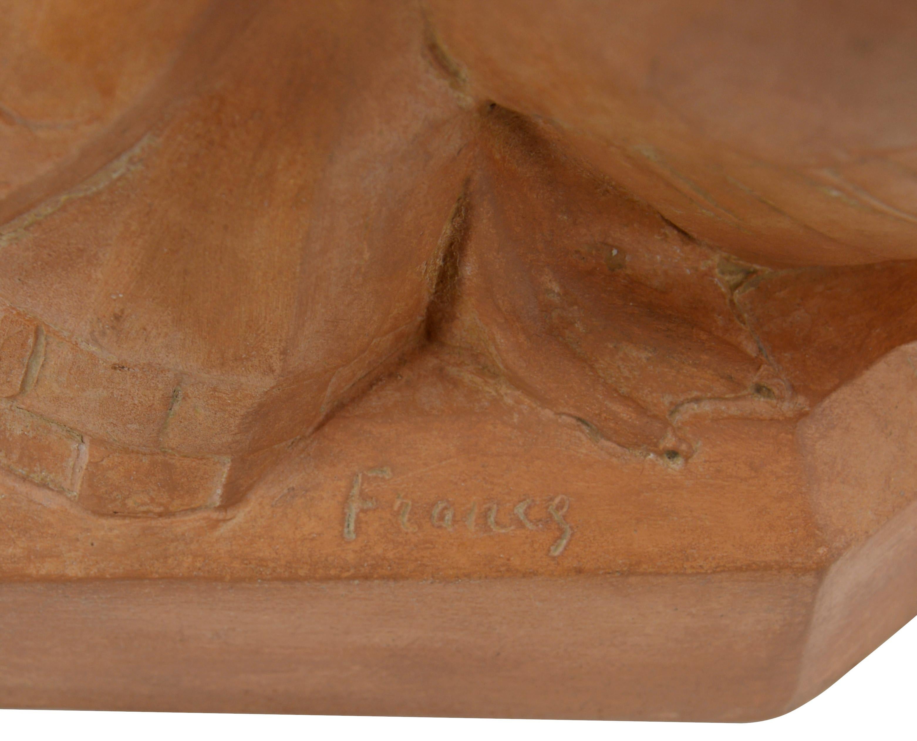 Gabriel Beauvais Rare Art Deco Terracotta Sculpture Leda and the Swan, 1920 For Sale 3