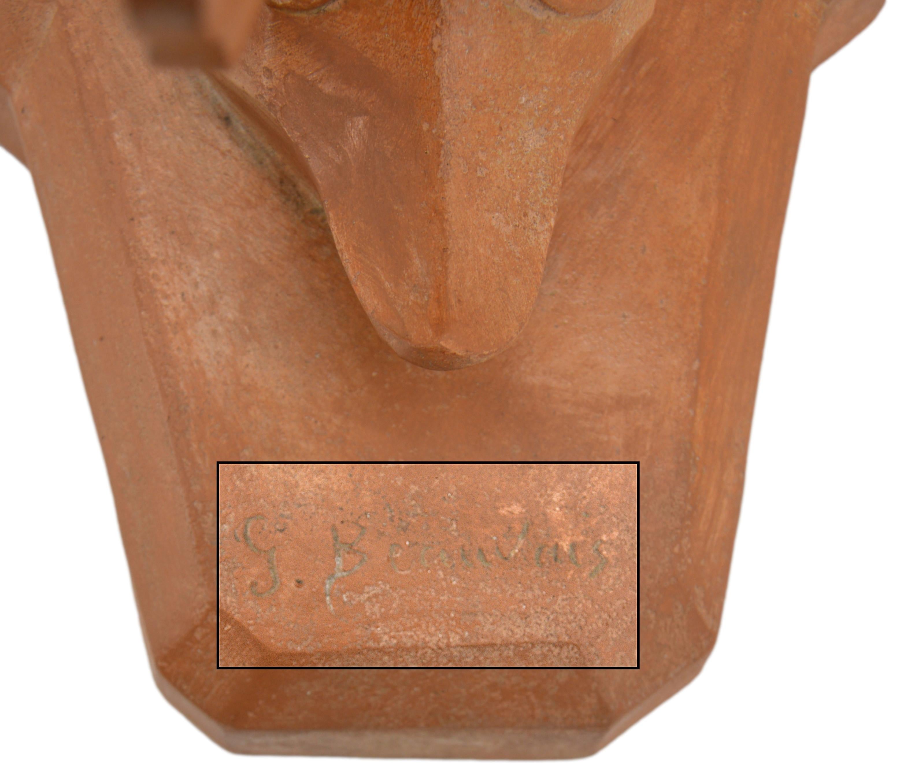 Gabriel Beauvais Rare Art Deco Terracotta Sculpture Leda and the Swan, 1920 For Sale 4