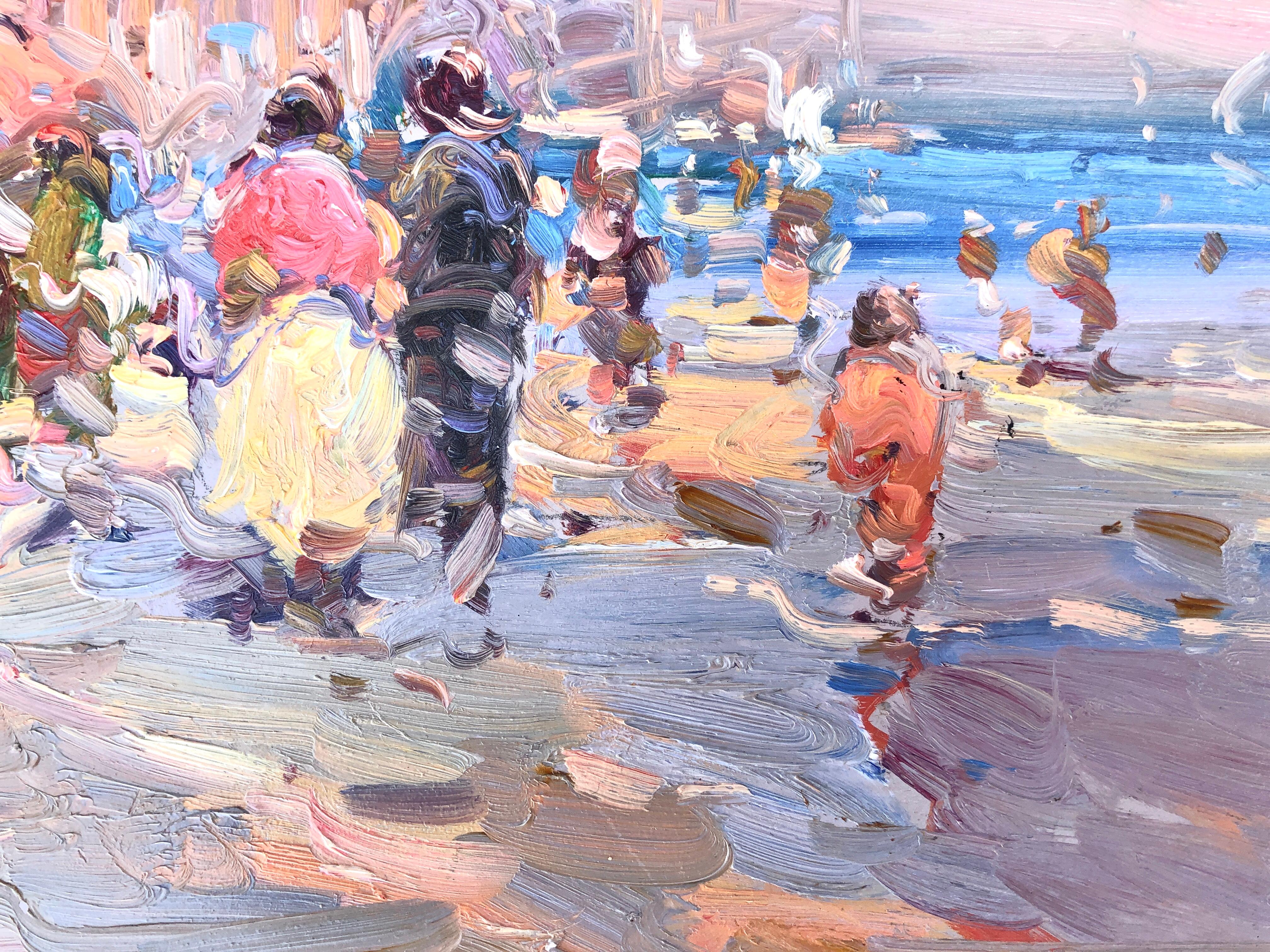 Beach's Day, Öl auf Karton, Gemälde (Post-Impressionismus), Painting, von Gabriel Casarrubios