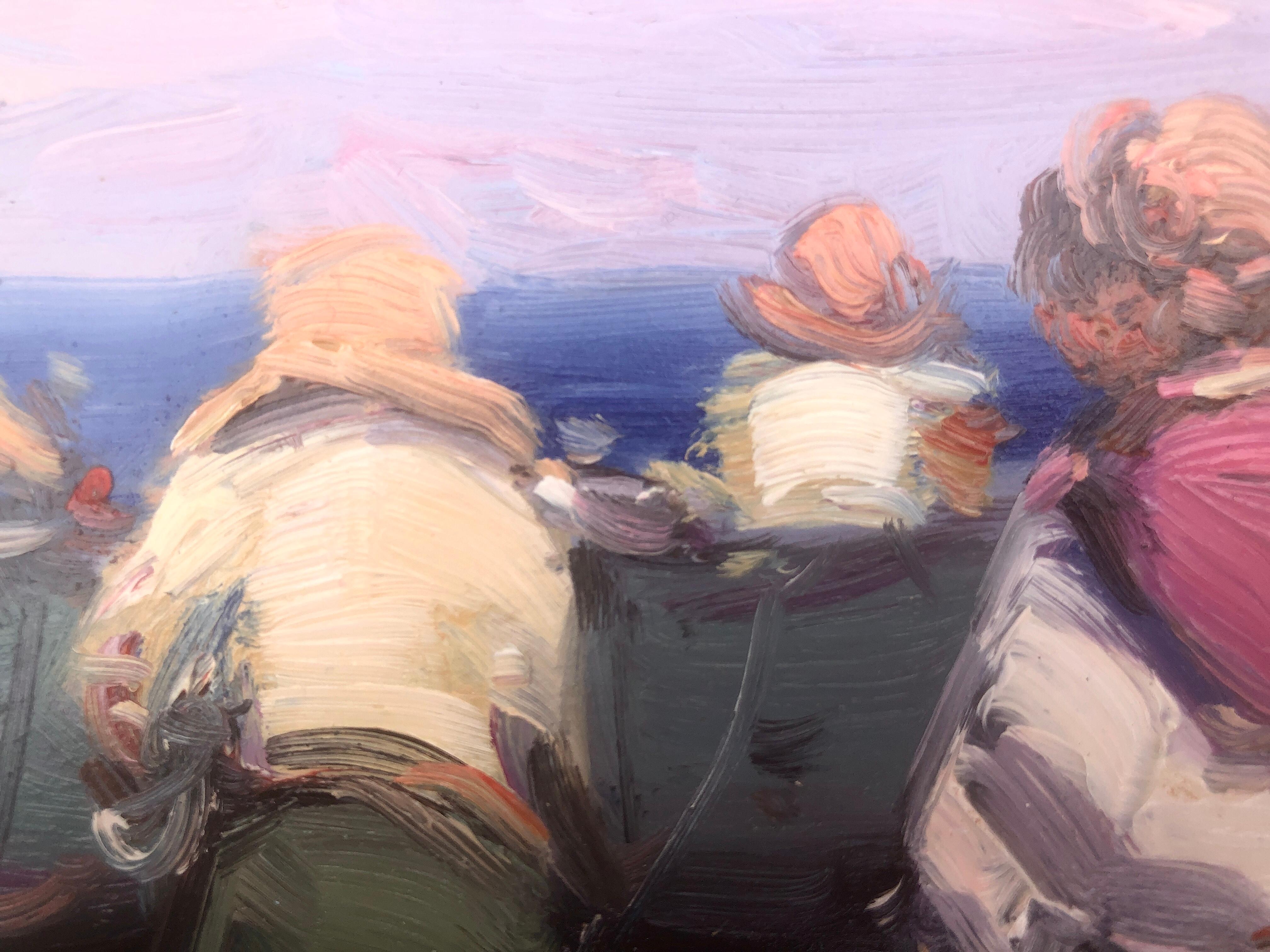 Spanish fishermen on the beach Spain oil on board painting For Sale 2