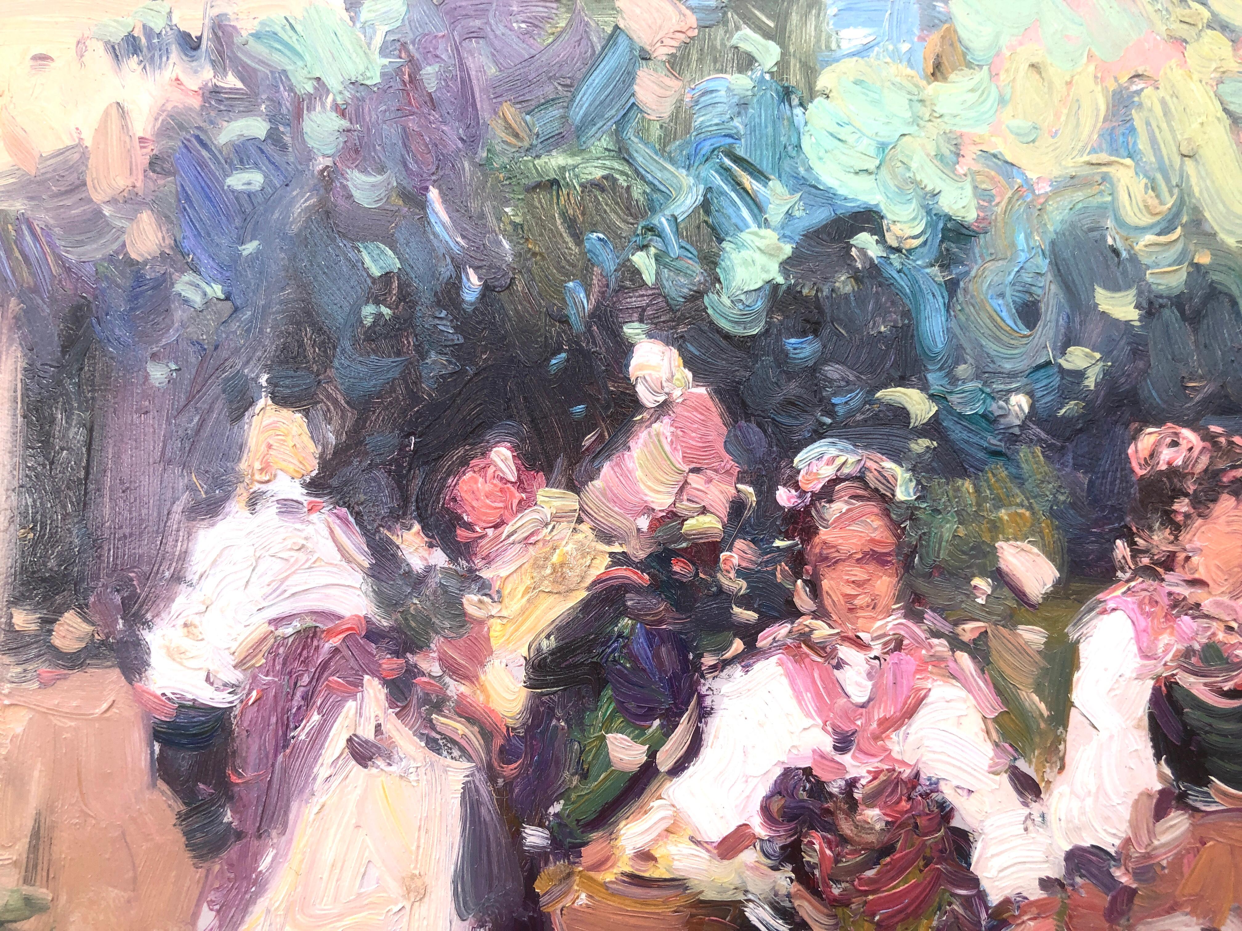 Women of Ibiza Spain oil on board painting For Sale 3