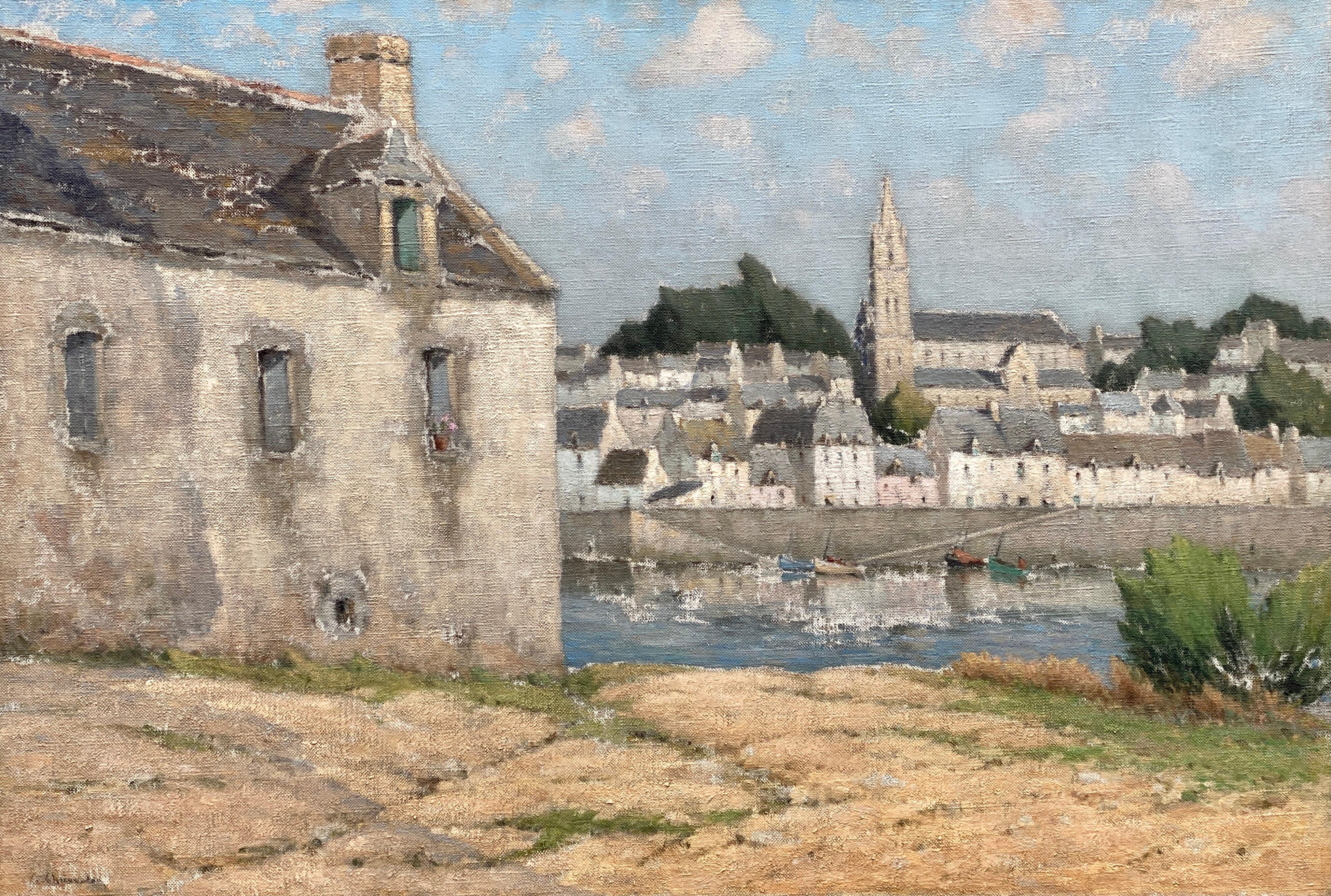 Chauvelon Gabriel, Nantes 1875 – ?, French Painter, Port of Tréboul, Bretagne - Painting by Gabriel Chauvelon