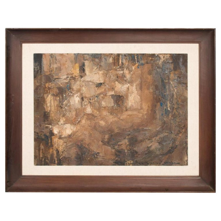 Art Modernism Gabriel Chavez Abstract Oil Painting 1980s Mexico For Sale