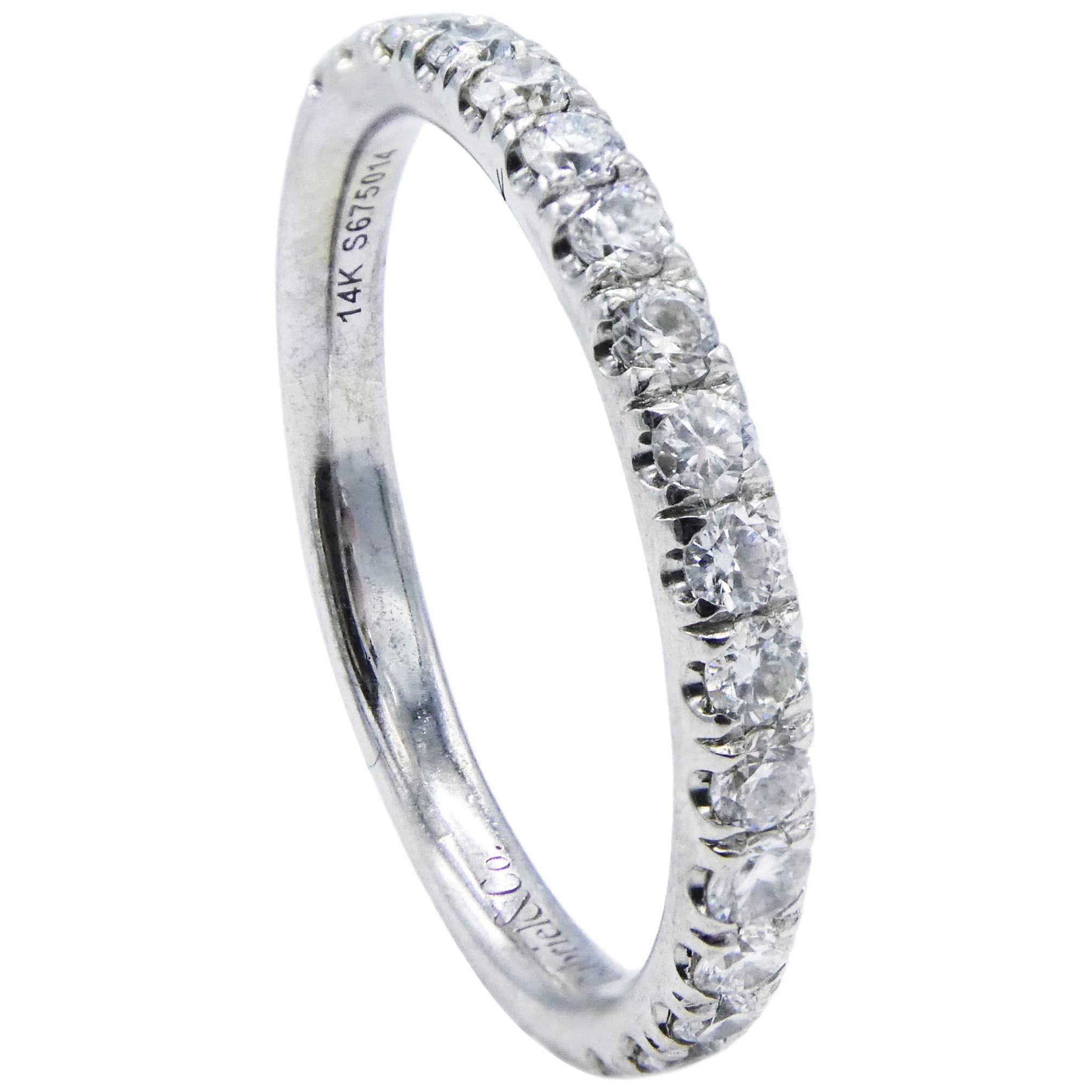 Gabriel & Co. 14 Karat Diamond Wedding Band 0.50 Carat White Gold Half Ring