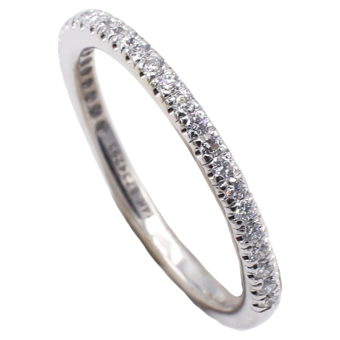 Gabriel & Co. 14 Karat White Gold .30 Carat Natural Diamond Wedding Band Ring For Sale