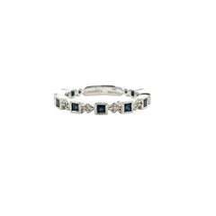 Gabriel & Co. 14k White Gold 0.08ctw Diamond 0.54ctw Blue Sapphire Ring