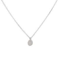 Gabriel & Co. 14k Weißgold Halskette mit rundem Pavé-Diamant-Anhänger 0,11 Karat