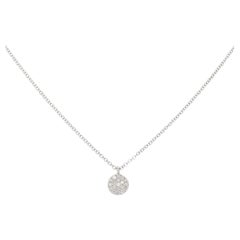 Gabriel & Co. 14k White Gold 0.11ctw Round Pave Diamond Pendant Necklace