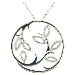 Gabriel & Co. 14k White Gold 0.33ctw Diamond Fashion Leaf Pendant Necklace