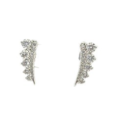 Gabriel & Co. 14k White Gold 0.77ctw Natural Diamond Ear Climber Earrings