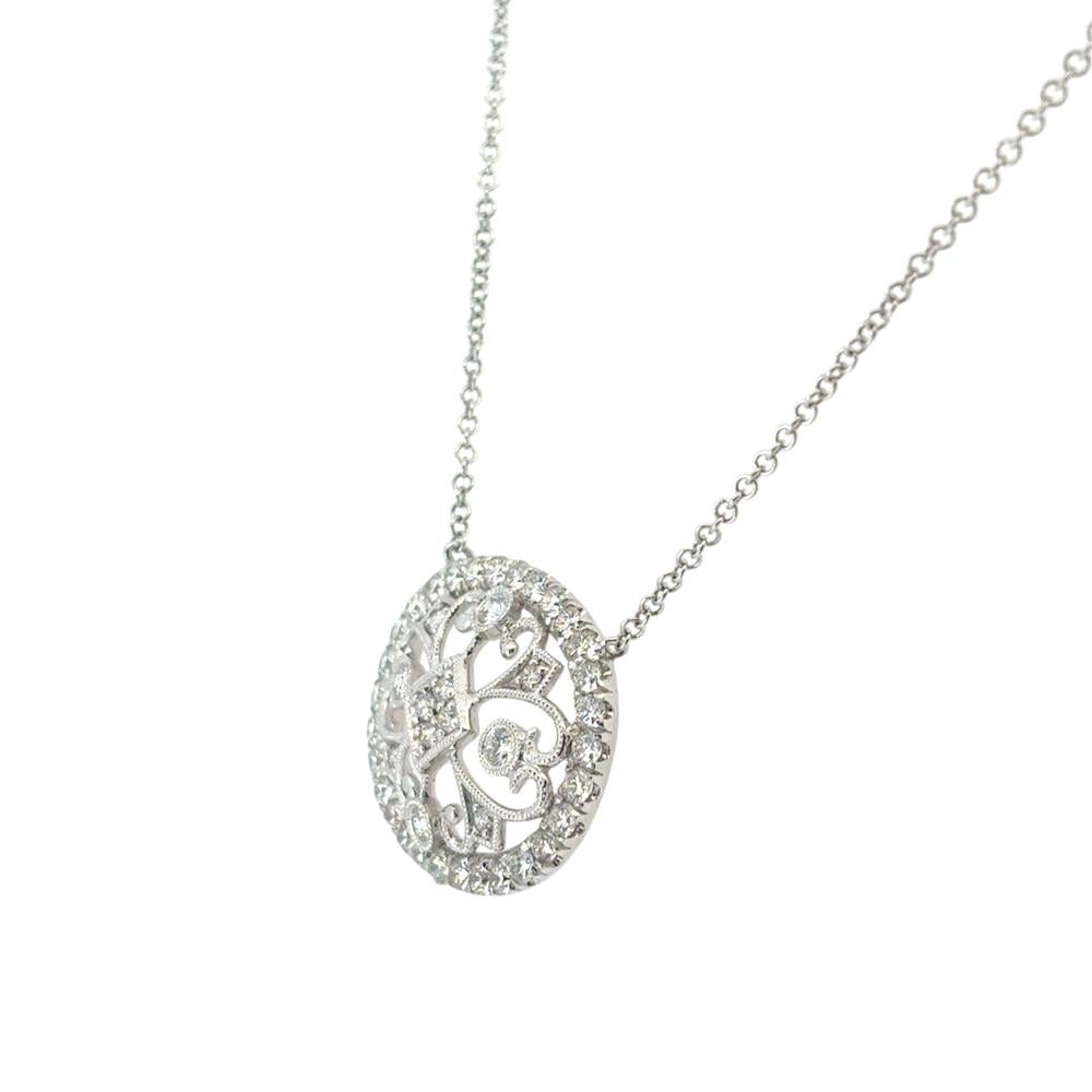 Gabriel & Co. 14k Weißgold 0,82ctw Diamond Fashion Anhänger Halskette im Angebot 4