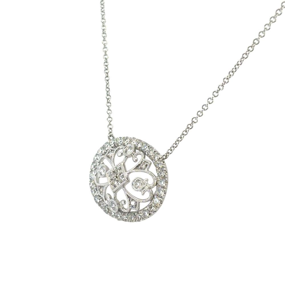 Gabriel & Co. 14k Weißgold 0,82ctw Diamond Fashion Anhänger Halskette im Angebot 5