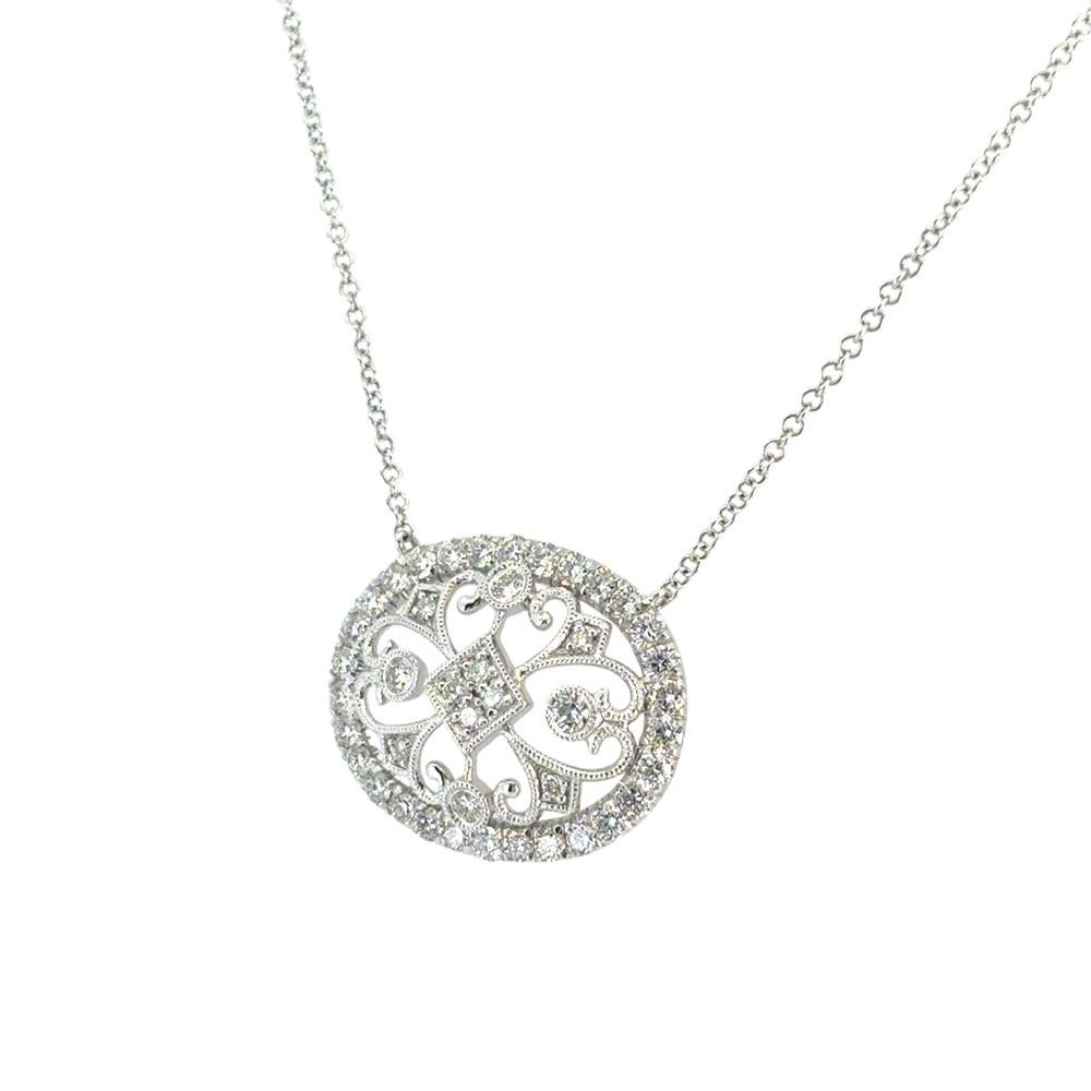 Gabriel & Co. 14k Weißgold 0,82ctw Diamond Fashion Anhänger Halskette im Angebot 6