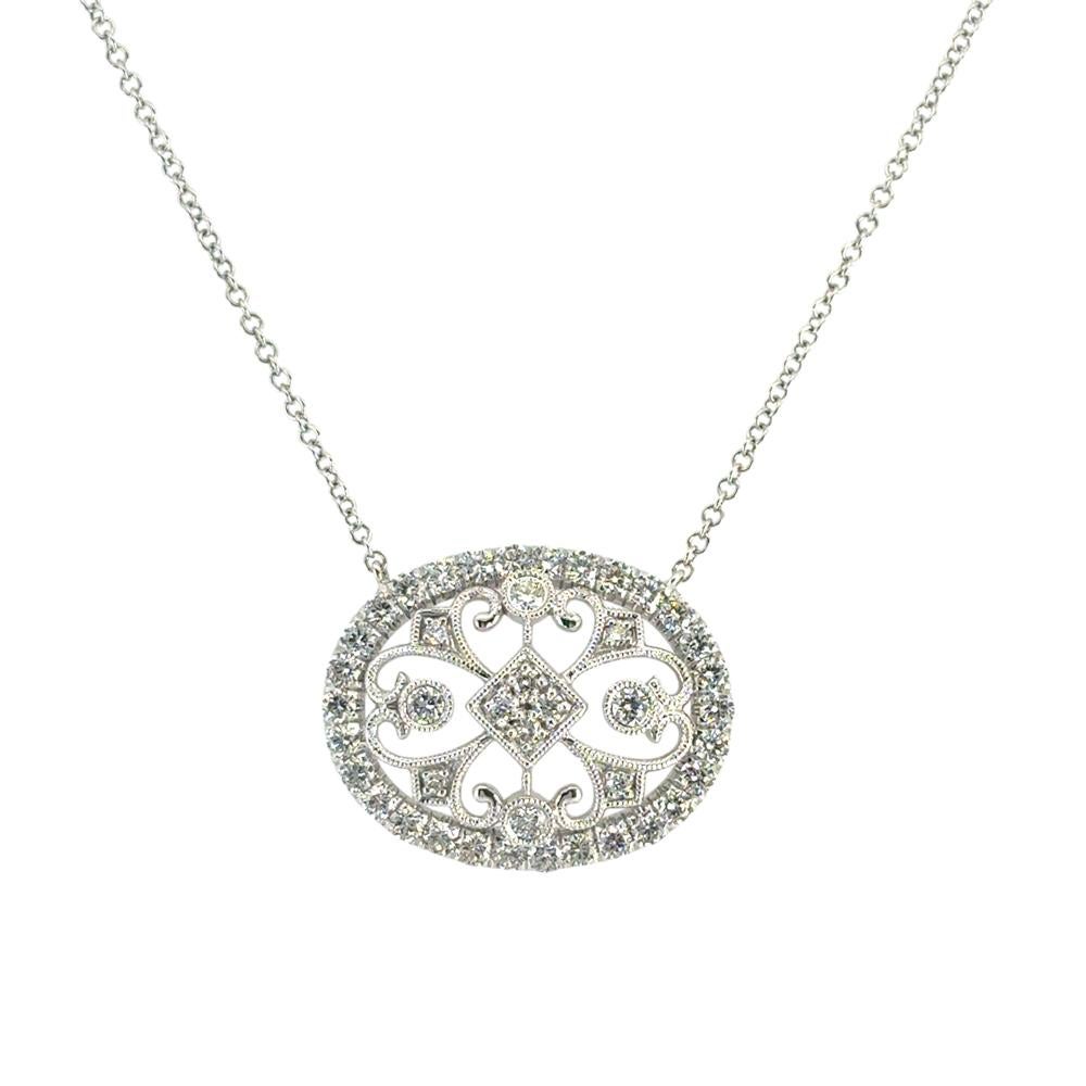 Gabriel & Co. 14k Weißgold 0,82ctw Diamond Fashion Anhänger Halskette im Angebot 7