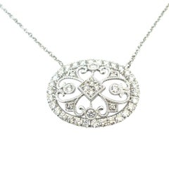 Gabriel & Co. 14k White Gold 0.82ctw Diamond Fashion Pendant Necklace