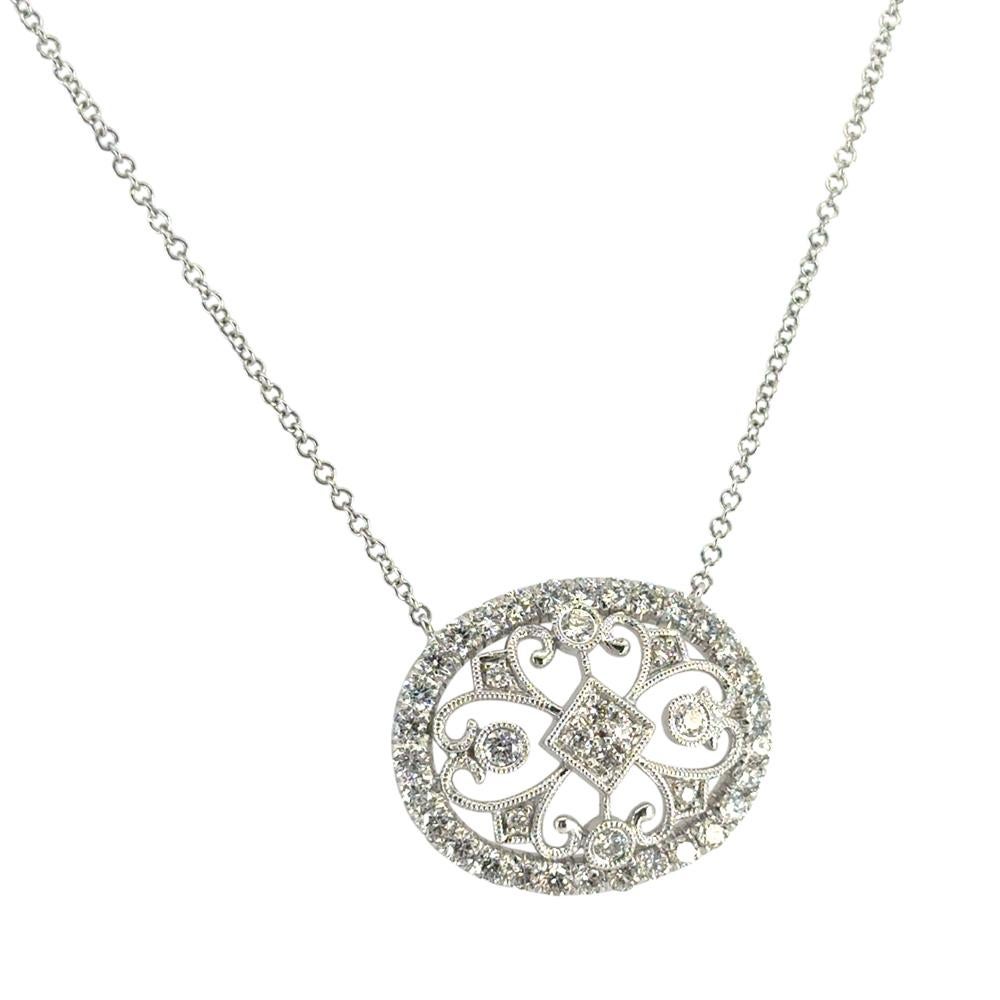 Gabriel & Co. 14k Weißgold 0,82ctw Diamond Fashion Anhänger Halskette im Zustand „Hervorragend“ im Angebot in Boca Raton, FL