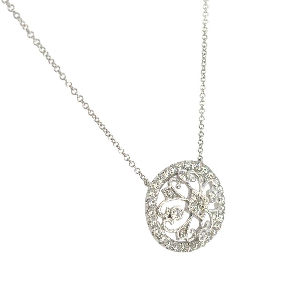 Gabriel & Co. 14k Weißgold 0,82ctw Diamond Fashion Anhänger Halskette im Angebot 1