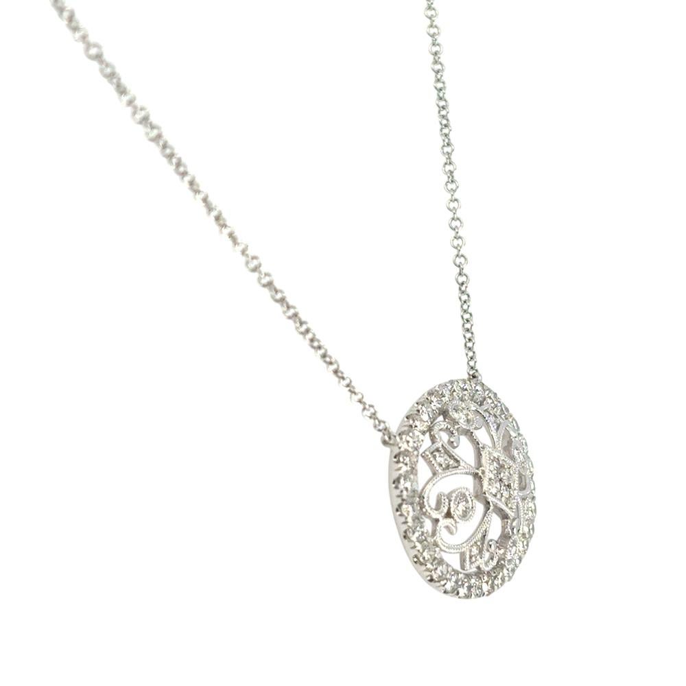 Gabriel & Co. 14k Weißgold 0,82ctw Diamond Fashion Anhänger Halskette im Angebot 2