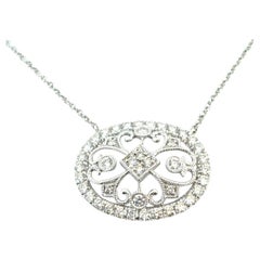 Gabriel & Co. 14k White Gold 0.82ctw Diamond Fashion Pendant Necklace
