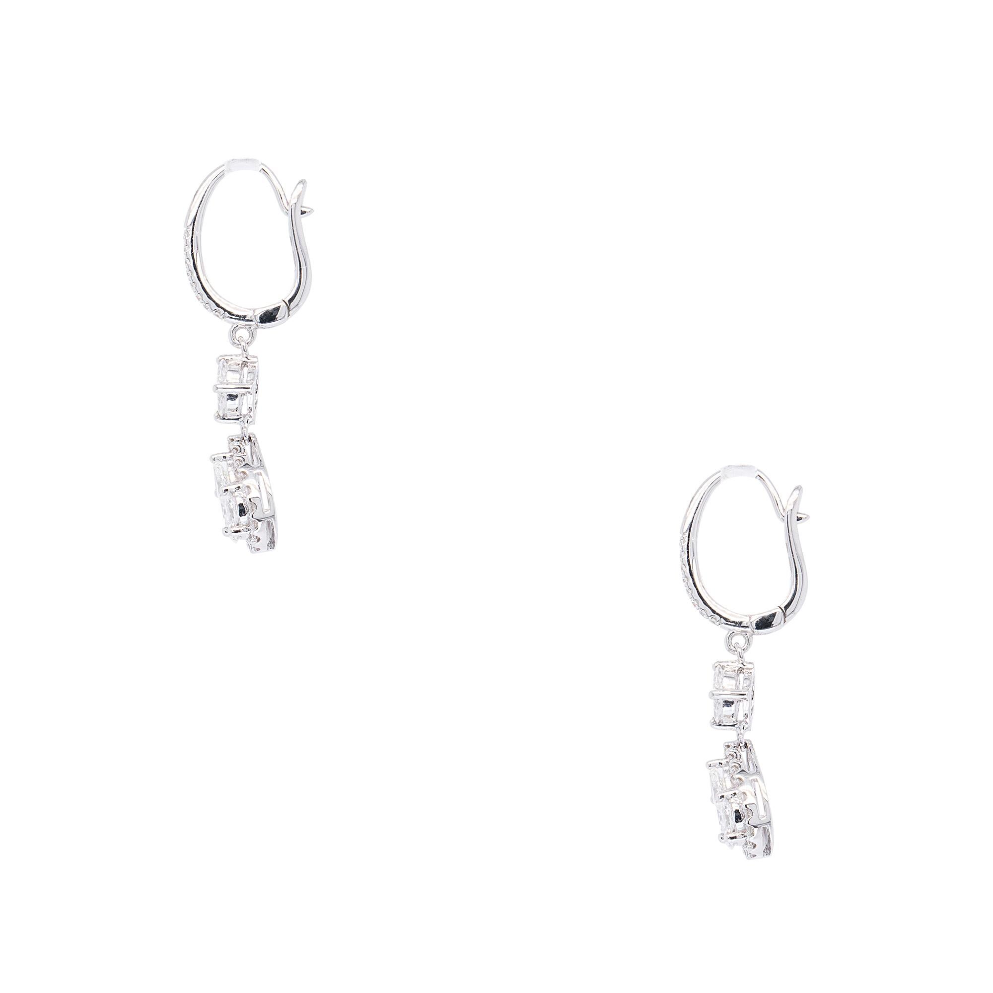 Gabriel & Co. Pendants d'oreilles en or blanc 14 carats avec diamants naturels 0,99 carat Pour femmes en vente