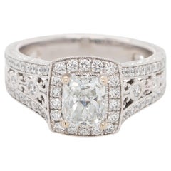 Gabriel & Co. 14k White Gold 1.21ct Cushion-Cut Diamond Engagement Ring