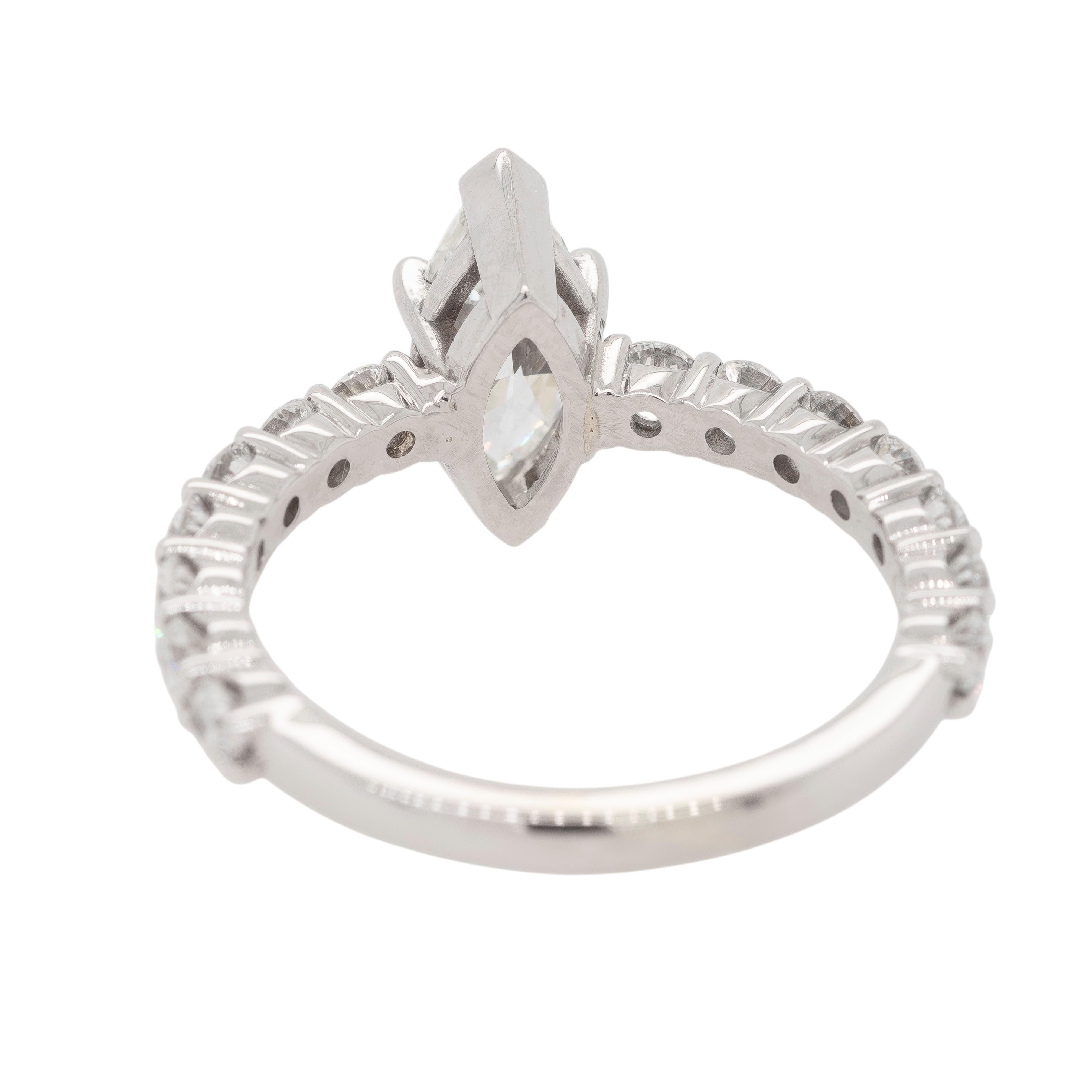 Gabriel & Co. 14K White Gold Diamond Engagement Ring with 0.94ct Marquise Center For Sale 1