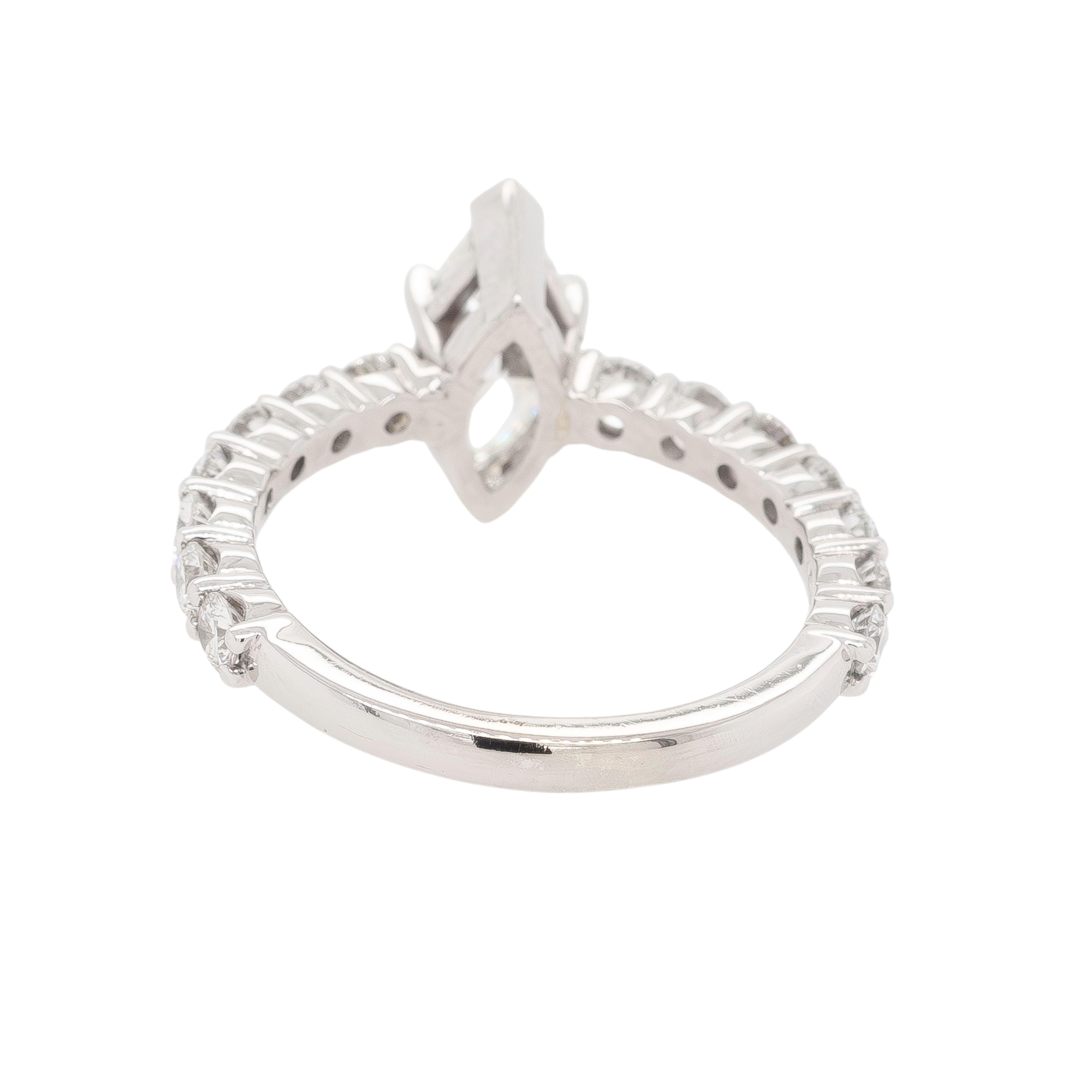 Gabriel & Co. 14K White Gold Diamond Engagement Ring with 0.94ct Marquise Center For Sale 2