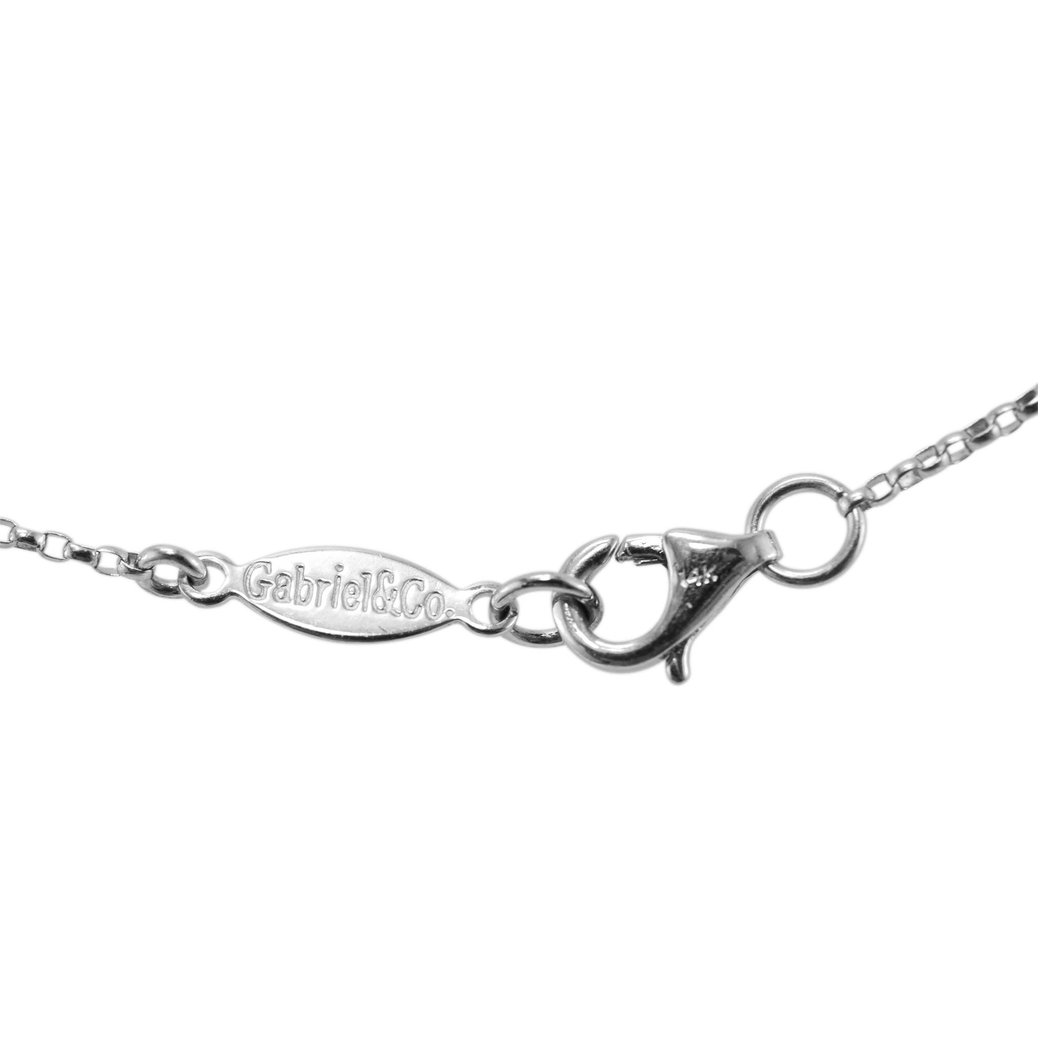 Gabriel & Co. 14K White Gold Diamond Station Chain by the Yard Necklace en Excelente estado para la venta en Houston, TX