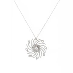 Gabriel & Co. 14K White Gold Diamond Swirl Pendant Necklace  0.70 ctw  Lusso C