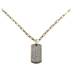 Gabriel & Co. 14K Yellow Gold Diamond Dog Tag Necklace #24497