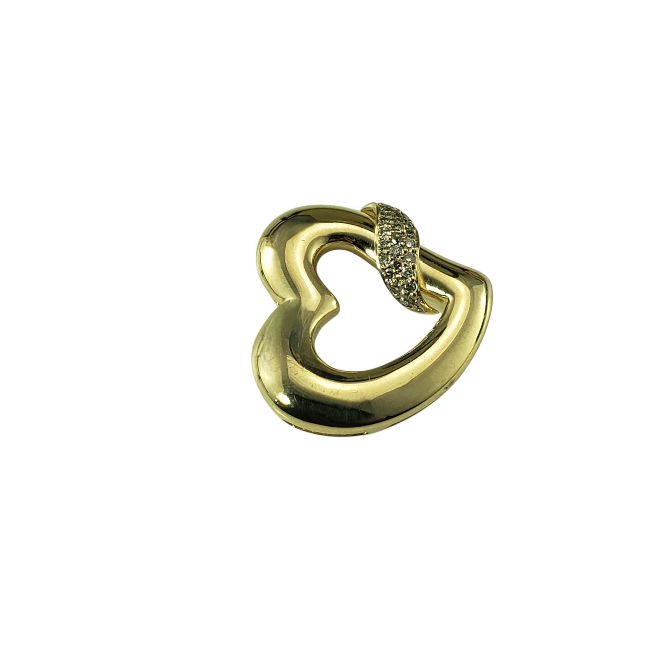 Contemporaneo Gabriel & Co. Ciondolo a cuore aperto con diamante in oro giallo 14K #23401 in vendita