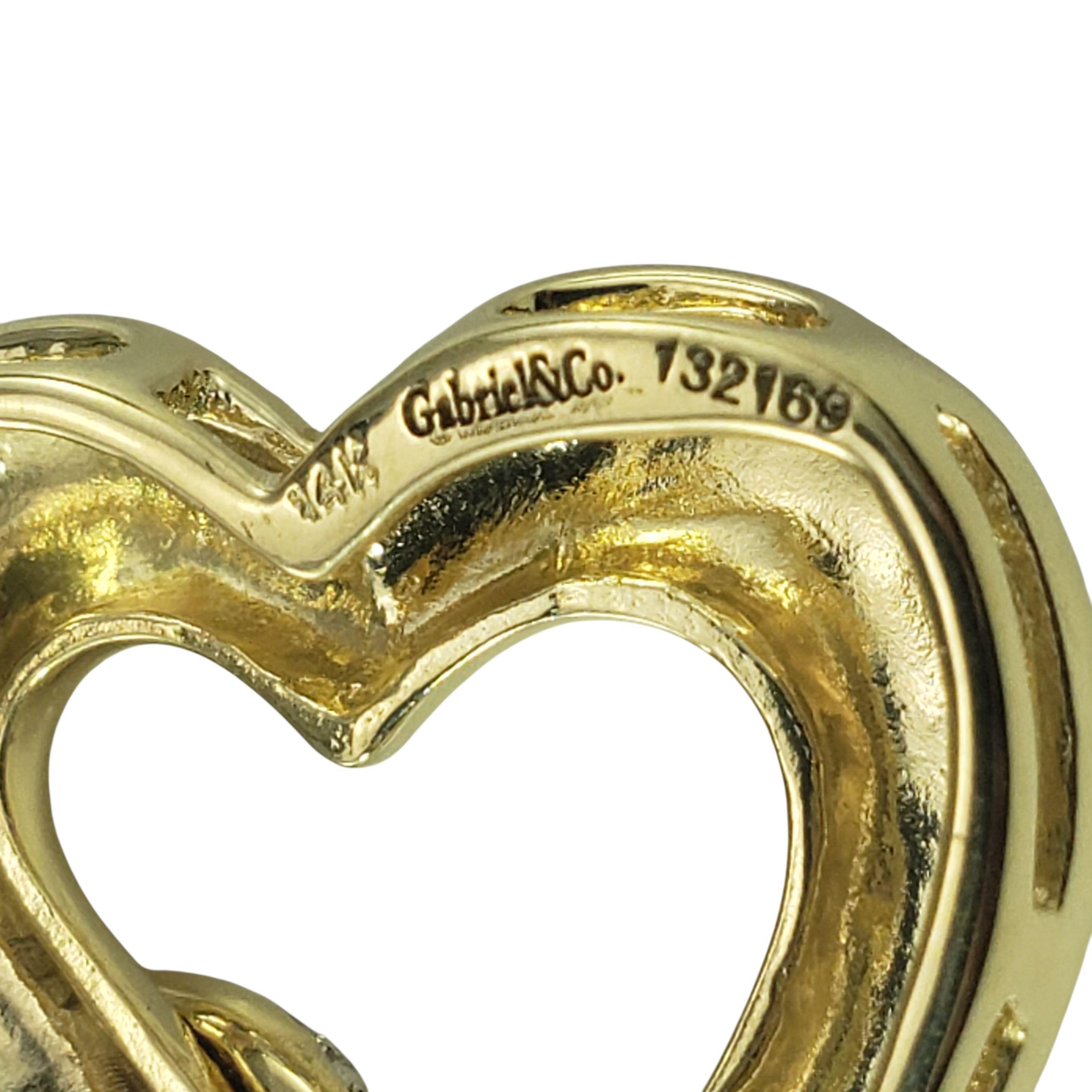 Donna Gabriel & Co. Ciondolo a cuore aperto con diamante in oro giallo 14K #23401 in vendita