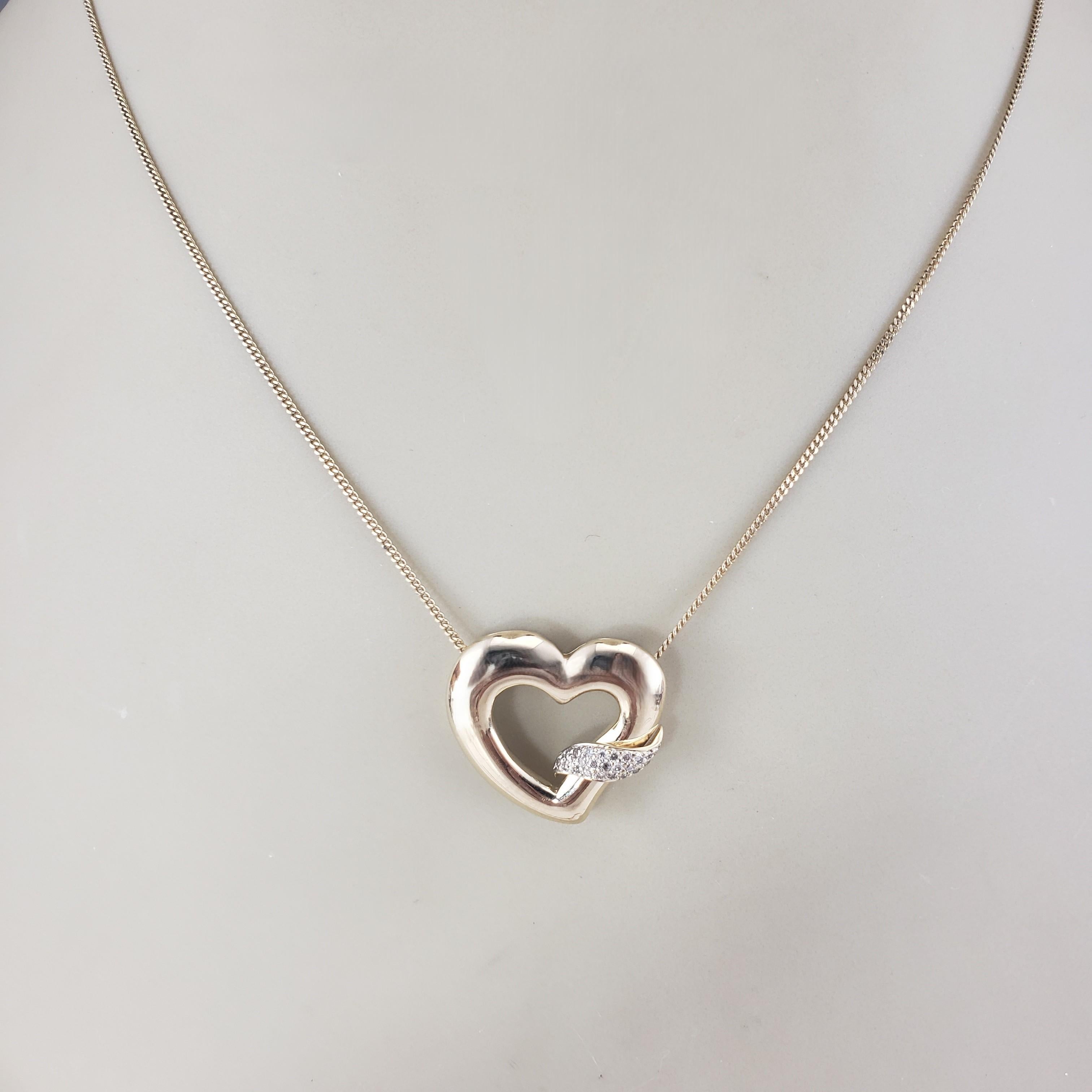 Gabriel & Co. Ciondolo a cuore aperto con diamante in oro giallo 14K #23401 in vendita 2