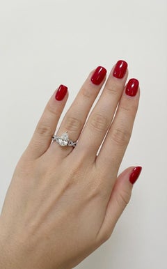 Gabriel & Co. 1.55 Carat Pear-Shaped Diamond Crossover Engagement Ring in 14K