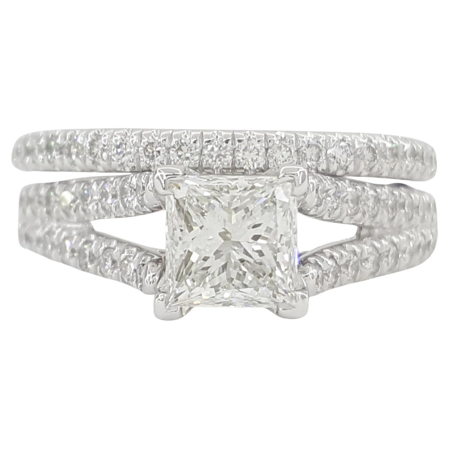 Gabriel & Co. 1.65 ct Princess Cut Shank-Split Diamond Engagement Ring