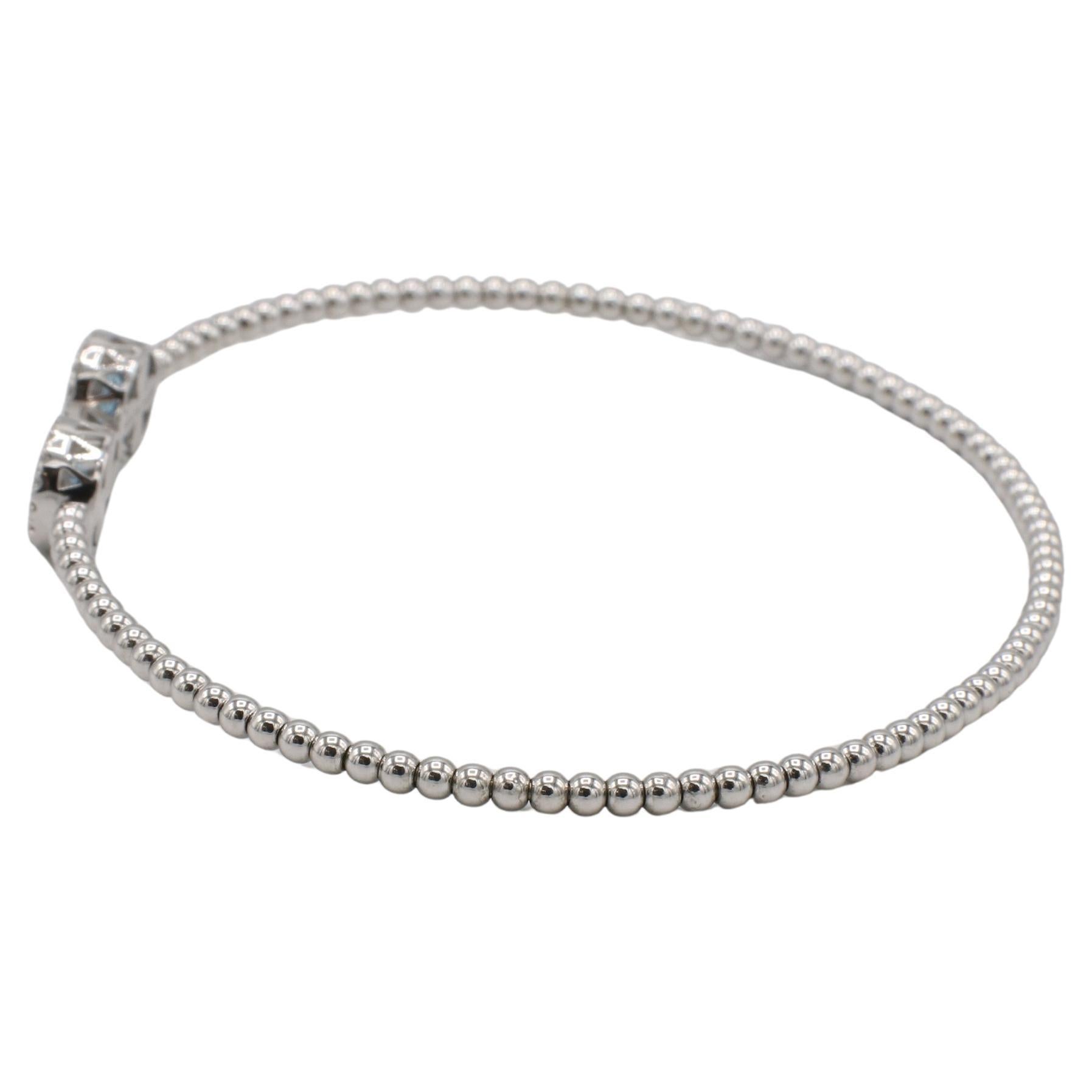 Gabriel & Co. Bracciale in oro bianco Bujukan con topazio blu e diamanti naturali In condizioni ottime in vendita a  Baltimore, MD