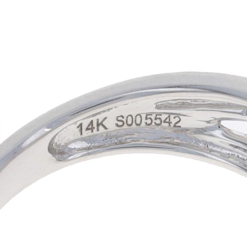Gabriel & Co. Diamond Crossover Band -White Gold 14k Round Brilliant .37ctw Ring For Sale 1