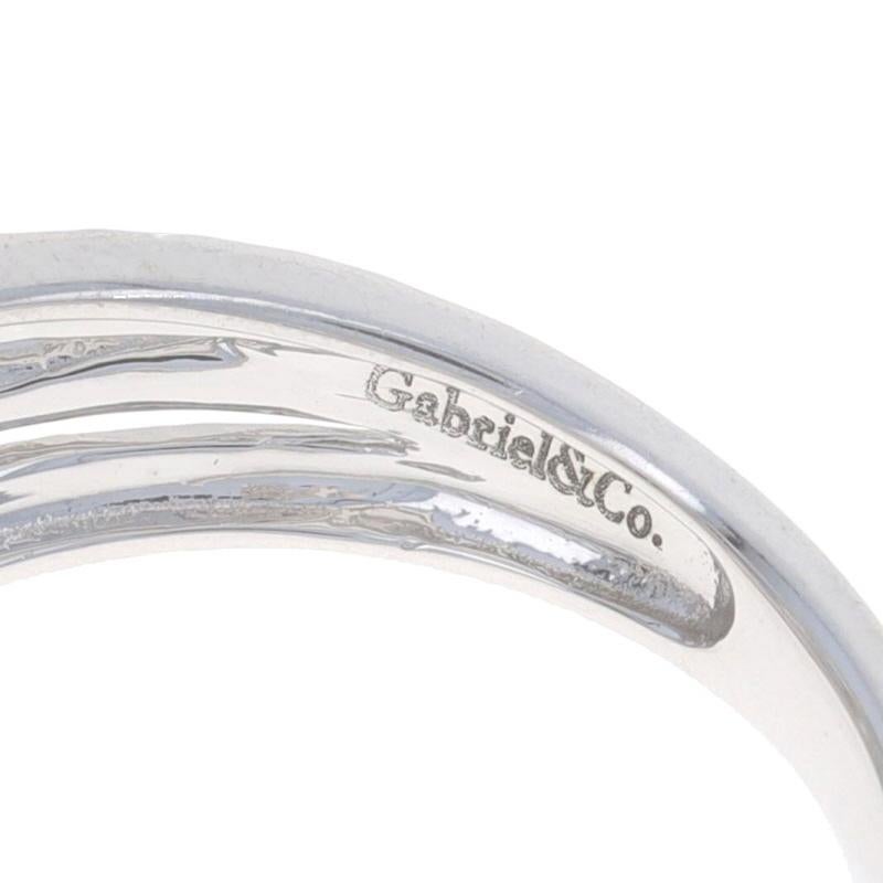 Gabriel & Co. Diamond Crossover Band -White Gold 14k Round Brilliant .37ctw Ring For Sale 2