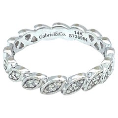 Gabriel & Co. Bracelet d'éternité en or blanc 14 carats et diamants