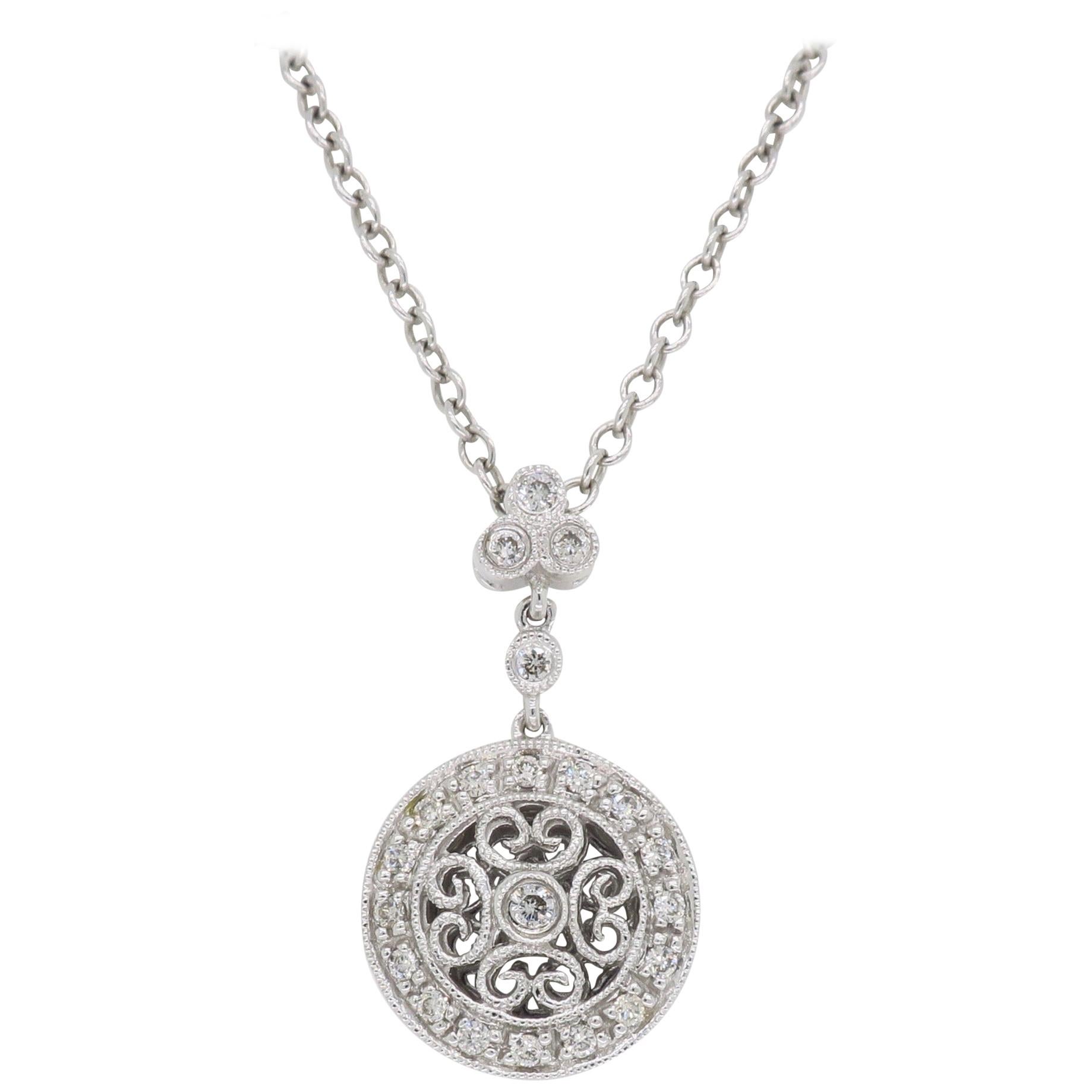 Gabriel & Co. Diamond Medallion Pendant Necklace
