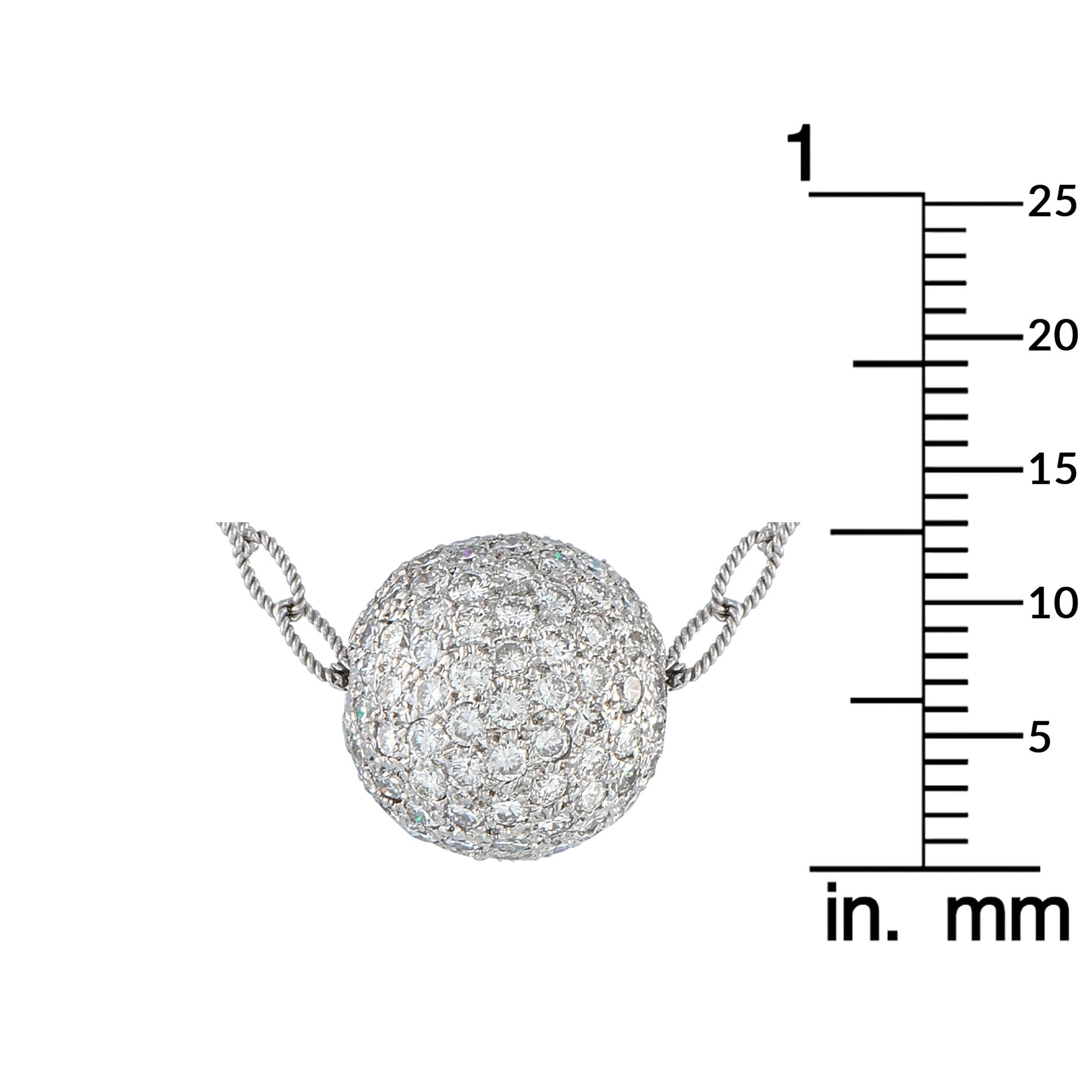 Gabriel & Co. Bijoux Collier Ball and Ball Ball en or blanc 18K avec 3,0ct de diamant Excellent état - En vente à Southampton, PA
