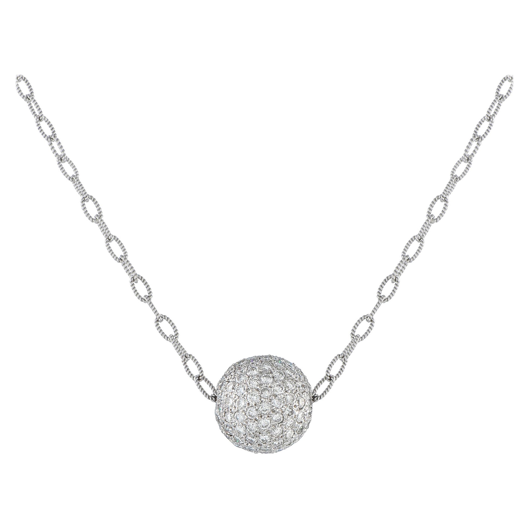Gabriel & Co. Bijoux Collier Ball and Ball Ball en or blanc 18K avec 3,0ct de diamant