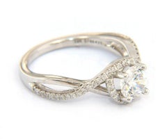Gabriel & Co. Oval Shape Halo Diamond Infinity Semi Mount Ring in 14K White Gold