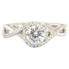 Gabriel & Co. Oval Shape Halo Diamond Infinity Semi Mount Ring in 14K White Gold
