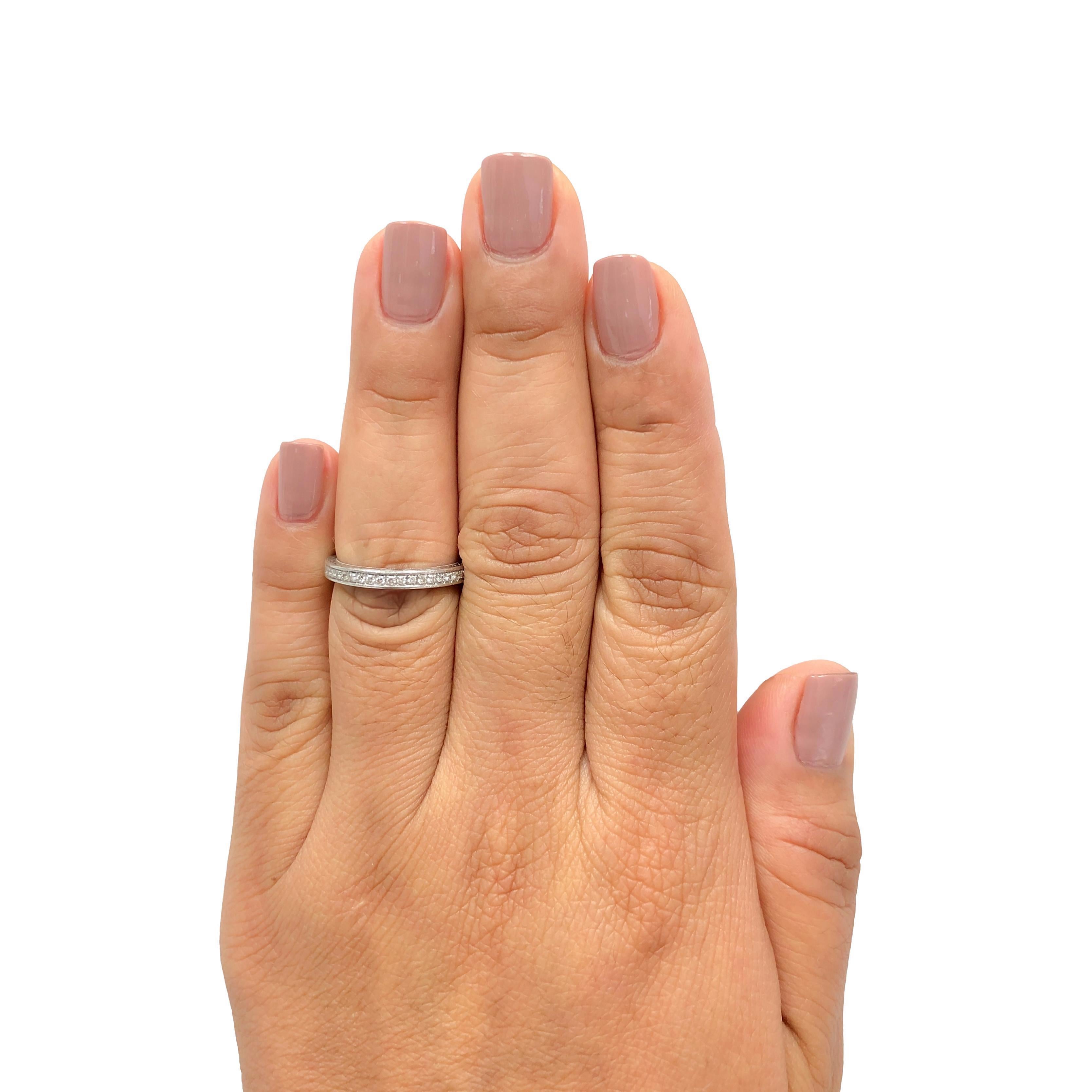 Gabriel & Co. Platinum Milgrain Diamond Band w/ Scrollwork- Victorian Collection For Sale 2