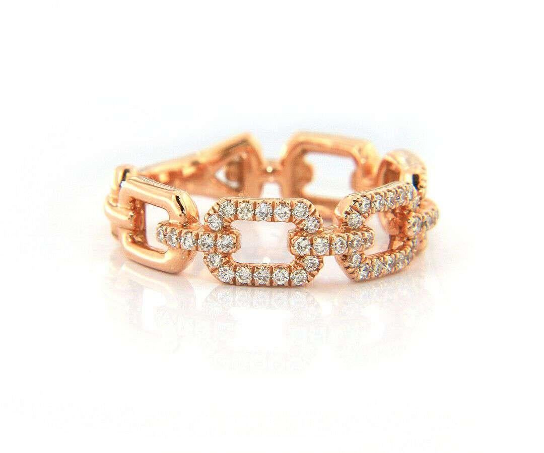 Gabriel & Co Rose Band and 0.37 CTW Diamond Link Ring in 14K, New

Gabriel & Co Band
14K Rose Gold
Diamond Weight: Approx. 0.37 CTW
Ring Size: 6.25 (US)
Ring Width: Approx. 5.8 MM
Total Weight: Approx. 3.9 Grams
Stamped: “Gabriel & Co”,