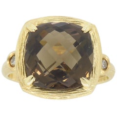 Gabriel & Co. Smokey Quartz and Diamond Ring