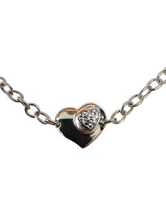 Bracelet à maillons en forme de cœur en argent sterling et saphir blanc Gabriel & Co. n° 25567