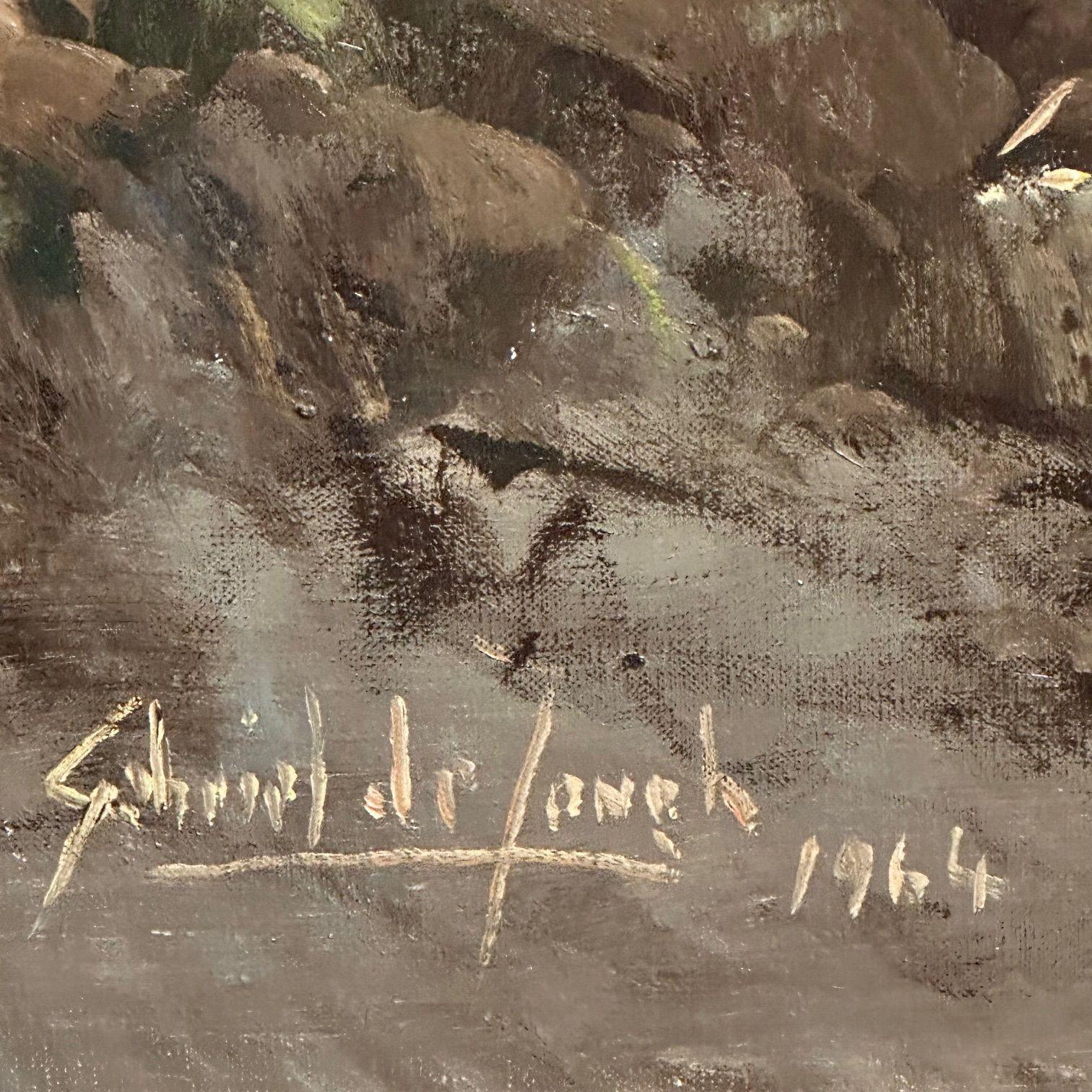 Gabriel Cornelis de Jongh, Olio su tela, Paesaggio montano, firmato e datato in vendita 5